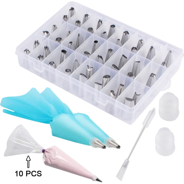 63 Pcs Cake Decorating Supplies Tips Kits Stainless Steel