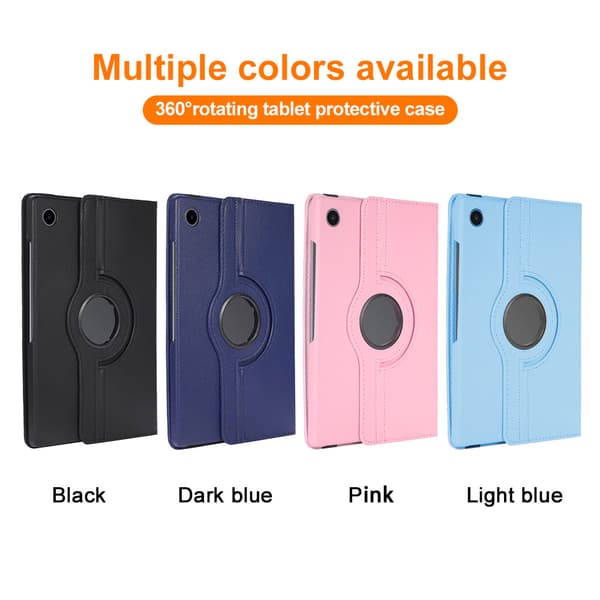 Lychee-texturerat 360° roterande surfplattefodral kompatibelt med Samsung 8,7-tums Tab A9 Light blue E model