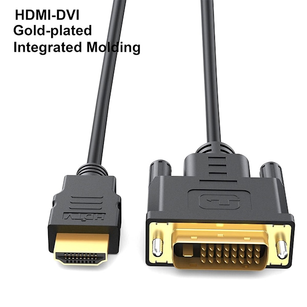 Adapter för multimediaentusiaster, dubbelriktad HDMI till DVI för flexibel enhetsanslutning, syrefri kopparkärna säkerställer optimal signal
