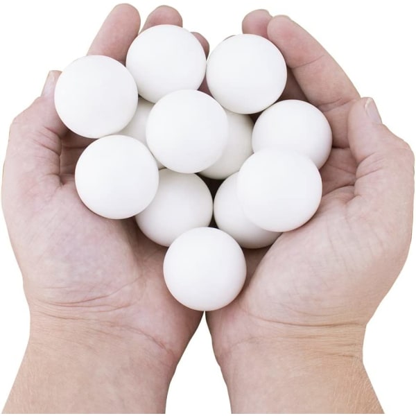 12-pakning med glatte hvite foosballballer for standard foosballbord