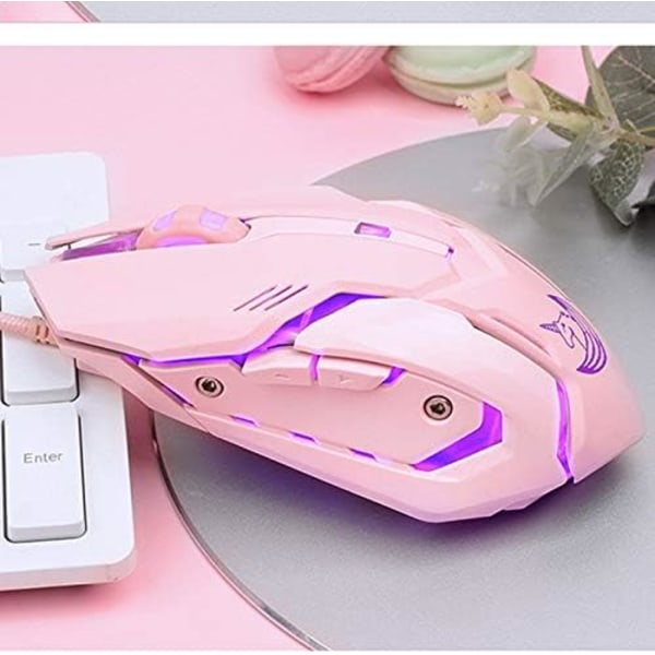 Optisk Gamingmus, Ergonomiskt Formad för Optimal Komfort, LED-Bakgrundsbelysning Skapar en Livfull Gamingatmosfär, Plug And Play för Omedelbar Användning, Bred