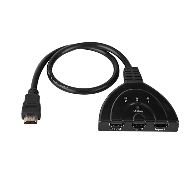 Hög Hastighets Pigtail-kabel: Manuell Switch Hub För 3 In 1 Ut Enheter, Stöder 1080p Full Hd Med Hdcp Engine, 24K Guldpläterade Kontakter För