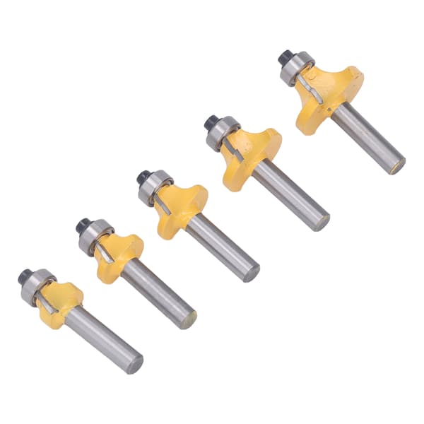 Hjørneafrundingsbitsæt med præcisionskantformning, afrundingsfræserbits med 8 mm skaft, wolframcarbidblade, solid hærdet stålkrop