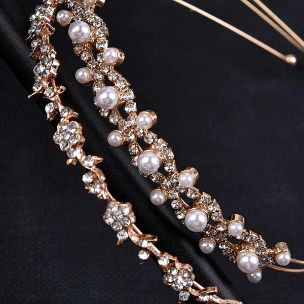 Brude krystall kvinners pannebånd bryllup blomsterjente perle