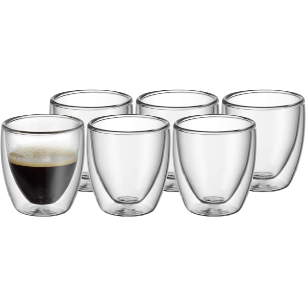 6-pack dubbelväggiga espressokoppar