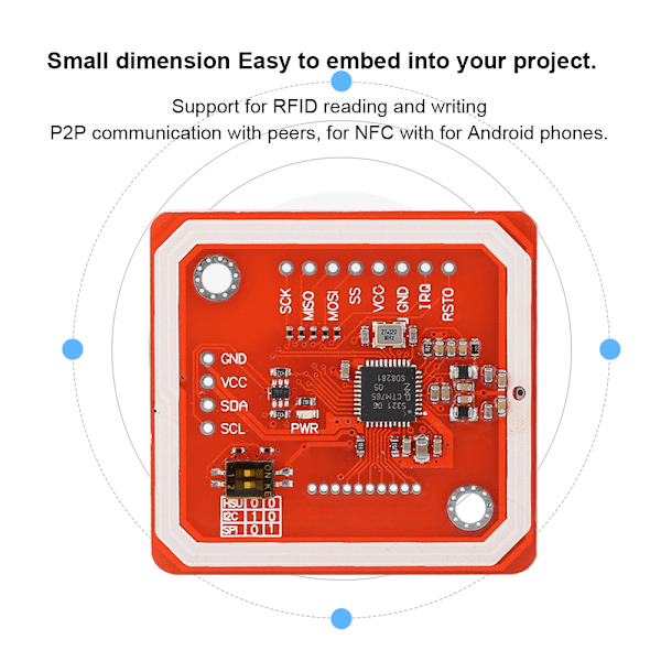 Tålig Plast NFC-Modul För Betalningsåtkomstkontroll, Industriell Kontroll, I2C SPI-Gränssnitt Med UART-Kommunikation För Arduino-Kompatibla Enheter