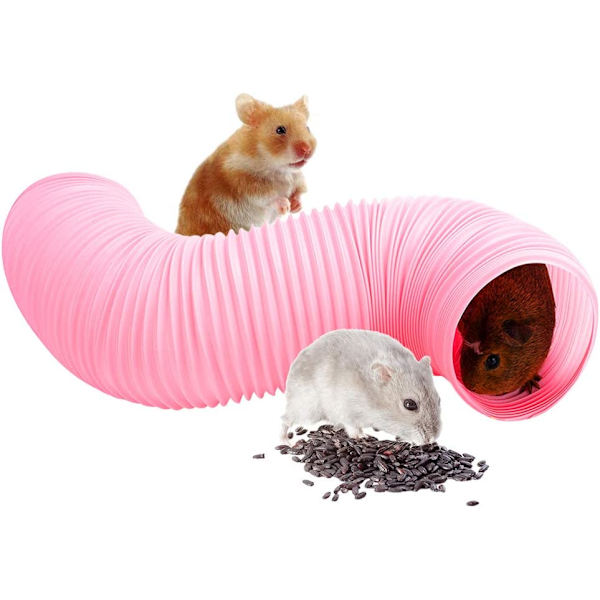 Liten dyretunnel for lek, holdbar, motstandsdyktig plast, rosa
