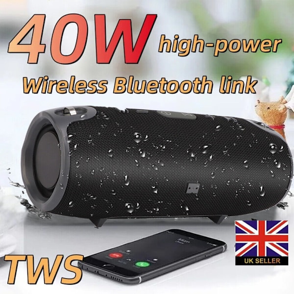 Outdoor Companion Bluetooth-högtalare, Högt stereoljud & Kraftfull bas, IPX7 Vattentät Bärbar Trådlös Högtalare för Utomhusträning, Resor &