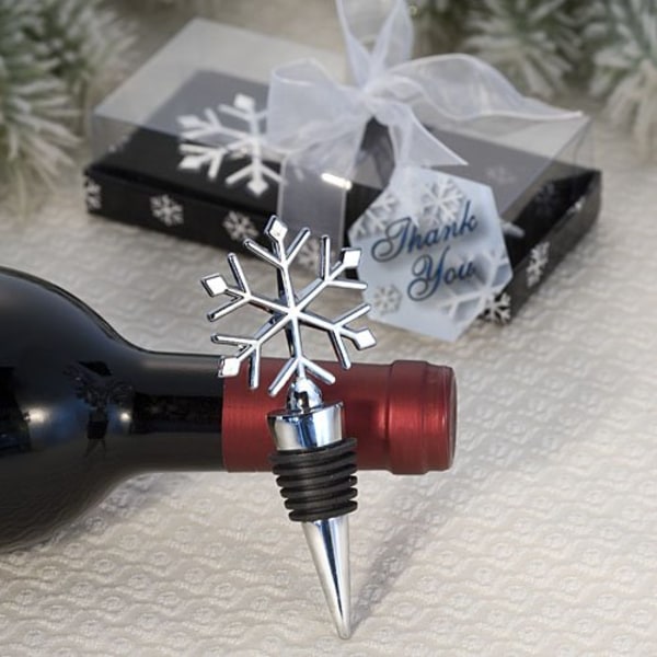 Elegant Snowflake Design vinflaskestopper favoriserer