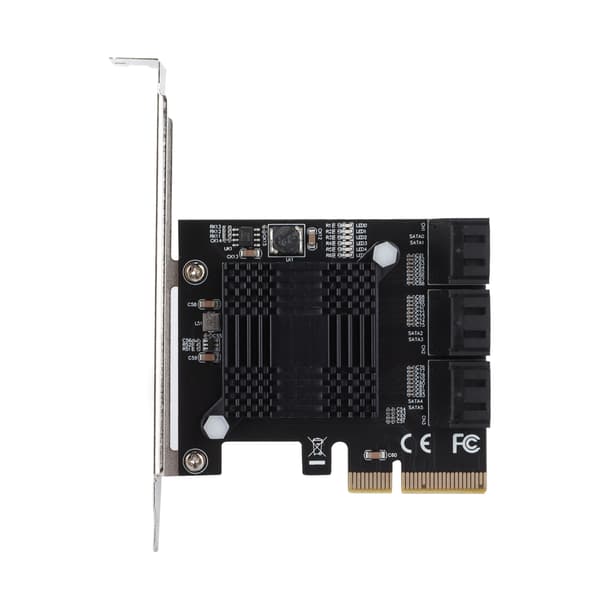 PCIe SATA Controller Card, Understøtter flere HDD SSD'er med ASM Chip High-Speed Expansion Module til Desktops og Workstations, Kompatibel med SATA III
