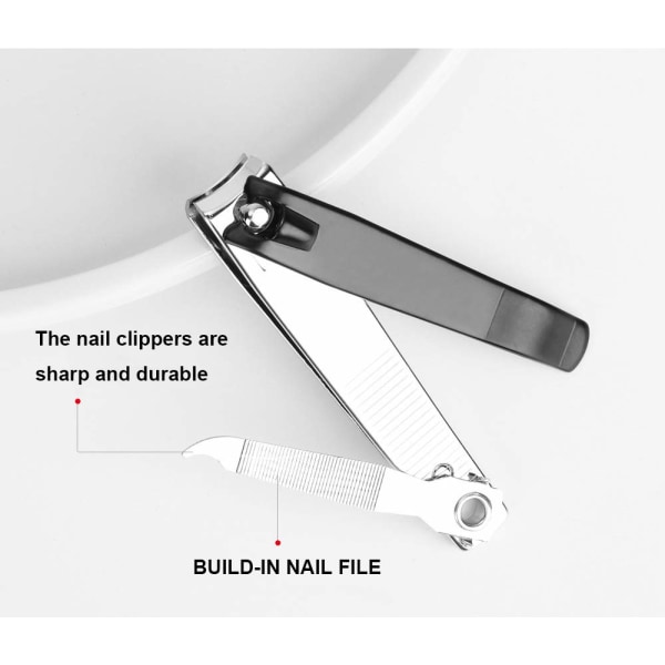 Large Nail Clippers Set,2 Pcs Stainless Fingernail Clippers
