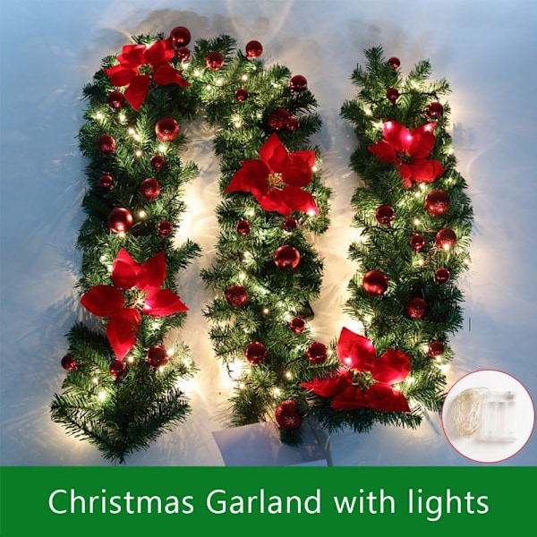 Julkollektion, handgjord hållbar förbelyst girlang med LED-lampor, perfekt för att skapa en speciell atmosfär i hemmet eller utomhusmiljöer,