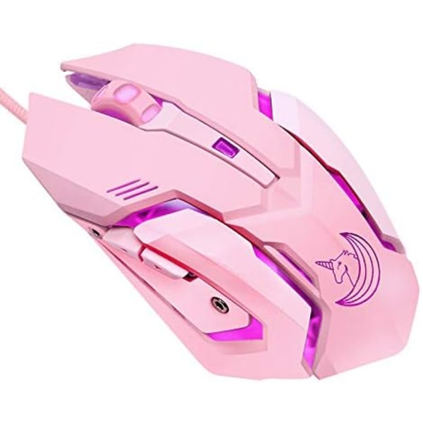 Optisk Gamingmus, Ergonomiskt Formad för Optimal Komfort, LED-Bakgrundsbelysning Skapar en Livfull Gamingatmosfär, Plug And Play för Omedelbar Användning, Bred