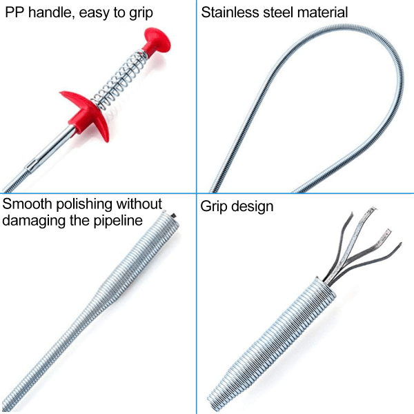 Hiustenpoistotyökalusarja viemäriin, wc:hen, keittiön lavuaariin, kylpyammeeseen, viemäriin