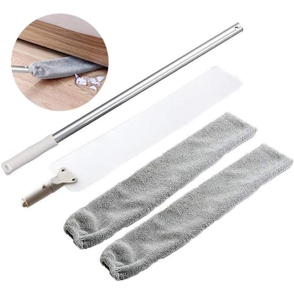 Gap Master, Utdragbar dammrengörare för hushållssysslor, Flexibel & Böjbar förlängningsstång med böjbart huvud, Multifunktionell mikrofiber