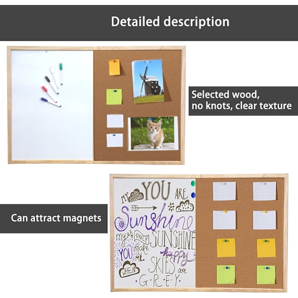 Mångsidig anslagstavla med magnetisk whiteboardyta för multifunktionell användning, unik design för att lyfta vilket utrymme som helst