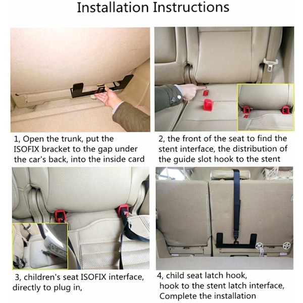 Universellt stållås för ISOFIX-bältesanslutning, enkel installation säkerställer förbättrad säkerhet under färd med robust och hållbar konstruktion