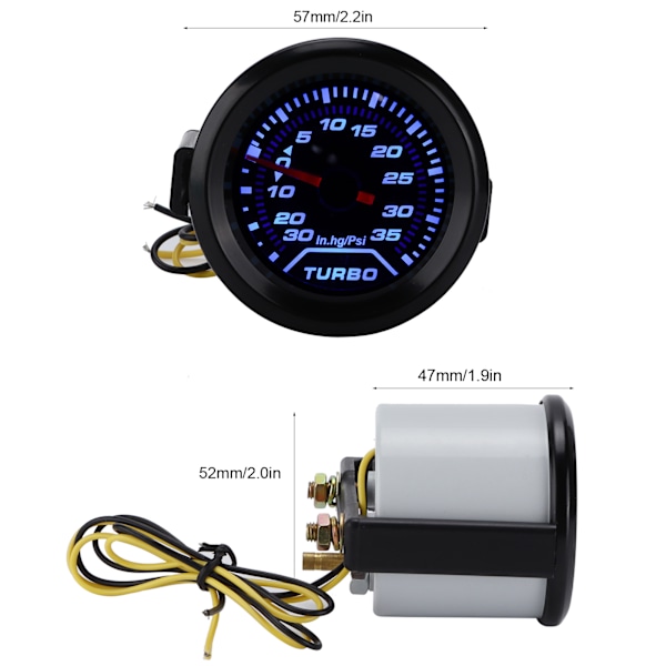 Universell 12V Turbo Boost Mätarsats, Justerbar Boost Controller För Anpassningsbar Prestanda, Röktonad Lins & LED-Display