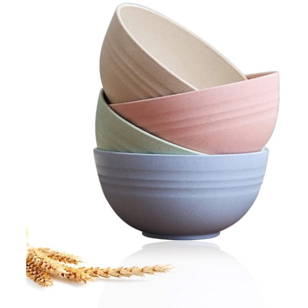 4-Piece Wheat Straw Cereal Bowl Set,12 X 12 X 6 Cm