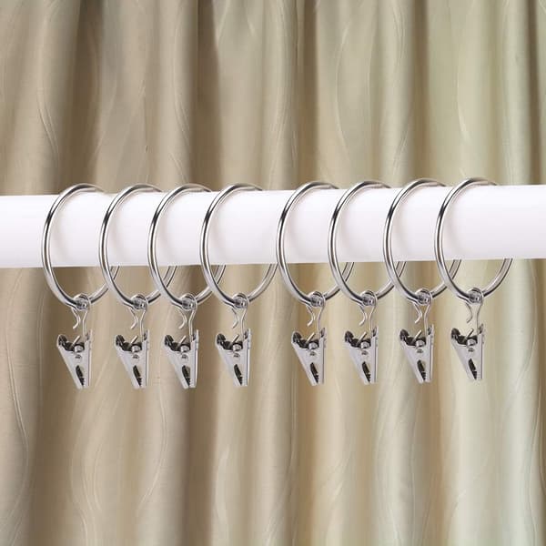 (Silver), 30 Stycken Gardinringar med Clips, Metallgardinringar