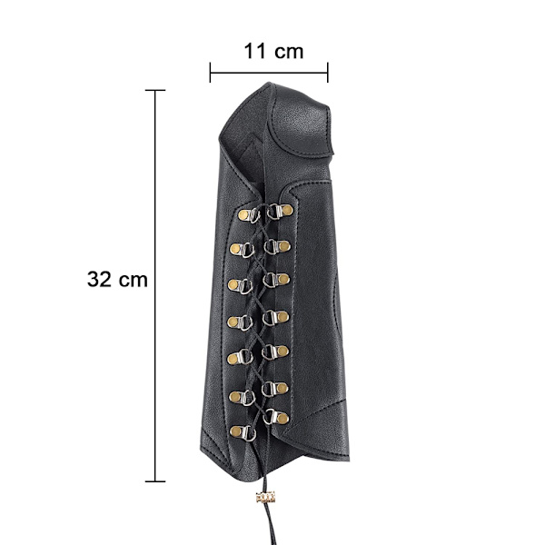 PU Läder Bågskydd Arm Guard Handskydd Stöd, Svart