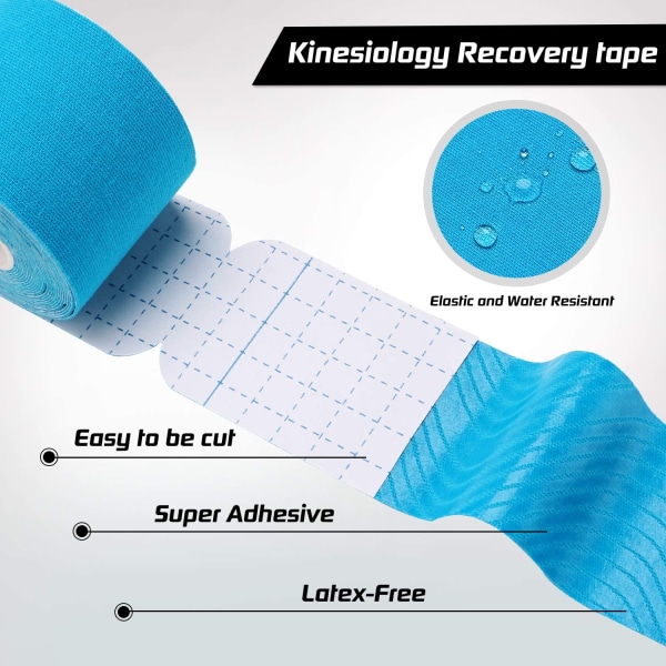 2st Tape Precut Athletic Kinesiology Tape för Muscle-Blue