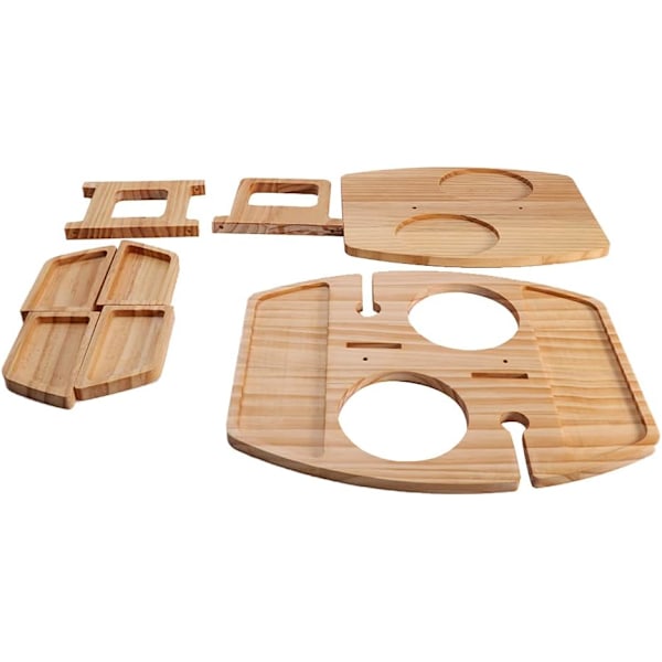 Kompakt Picknickkompis, Portabelt Vinbord med Multifunktionell Design, Lätt att Fälla ihop för Snabb Uppställning, Hållbart Trämaterial, Ingen Montering
