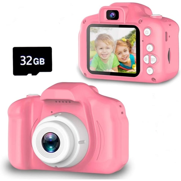 Uppgradera Selfie-kamera för barn, Födelsedagspresenter för tjejer 3 år, Rosa