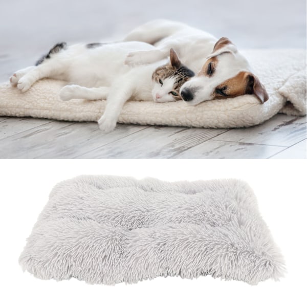 Plush Dog Bed Mat Warm Comfortable Washable Waterproof Skid Resistance Fluffy Pet Bed Crate Pad for Pet Dog Cat 55x40cm / 21.7x15.7in