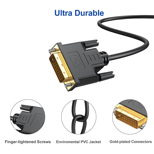 Adapter för multimediaentusiaster, dubbelriktad HDMI till DVI för flexibel enhetsanslutning, syrefri kopparkärna säkerställer optimal signal