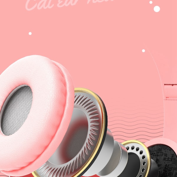 Bedårande kattformade hörlurar, perfekta för barns underhållning och lärande, med RGB LED-lampor, säker volymkontroll, Bluetooth 5.0 för sömlös anslutning