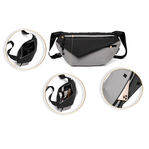 Stilren Crossbody-väska, Slitstarkt midjebälte för pålitlighet, Vattenavvisande material för skydd mot väder och vind