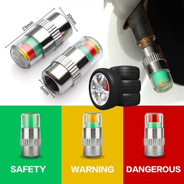 Precisionsutvecklad TPMS Däcktrycksövervakare, Stilren Design för Din Bil, Trefärgsdisplay, Högkvalitativt Rostfritt Stål, Universell