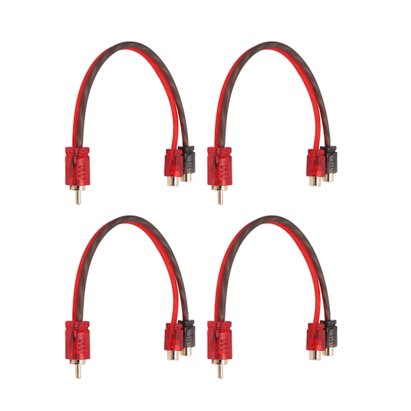 Elektromagnetiskt skärmade RCA-adaptrar i Competition-serien, dubbelskärmad Ultra Flex-teknik för optimal prestanda i kompakta utrymmen (4-pack)
