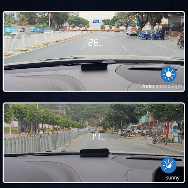 Adaptiv Ljusstyrka Högupplöst Display, Felalarms Head-Up Display För Bilar Med OBD2-gränssnitt, Inkluderar Multifunktionsmätare, Körpåminnelse