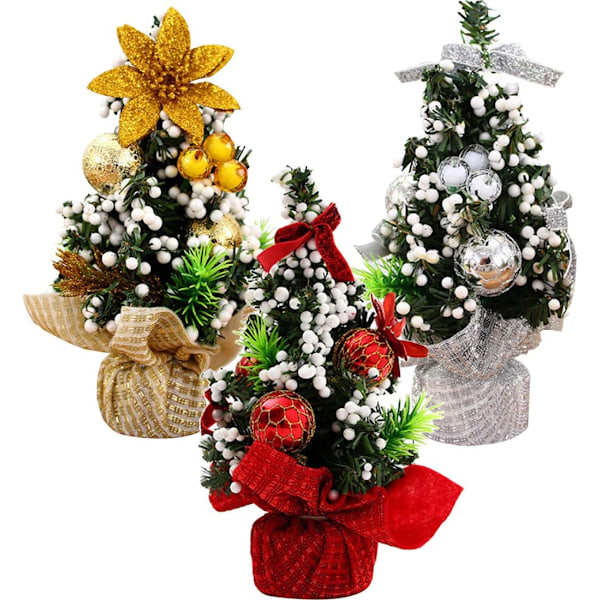 Förbelyst Julgran, Miniatyrgran för Portabel Juldekoration, Mini Julgranar med Lång Hållbarhet, Konstgjord Julgran med Liten Storlek