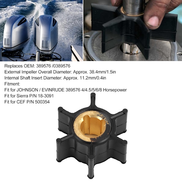 Oem Kvalitet Vattenpump Impeller För Johnson Evinrude Omc Utombordsmotorer, Lätt Att Installera Impeller Ersättning, Full Power Plus Design Säkerställer