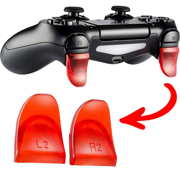 2 par PS4 trigger L2 R2 knapper skulderknapper sæt, rød
