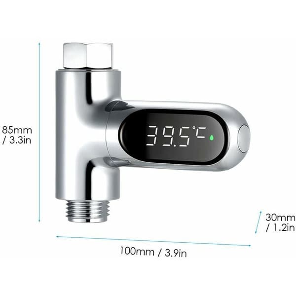 Duschtermometer med LED Digital Display, 360° Roterande Skärm Baby Bad Vatten Termometer Hög Precision Temperatursensor Fahrenheit Celsius