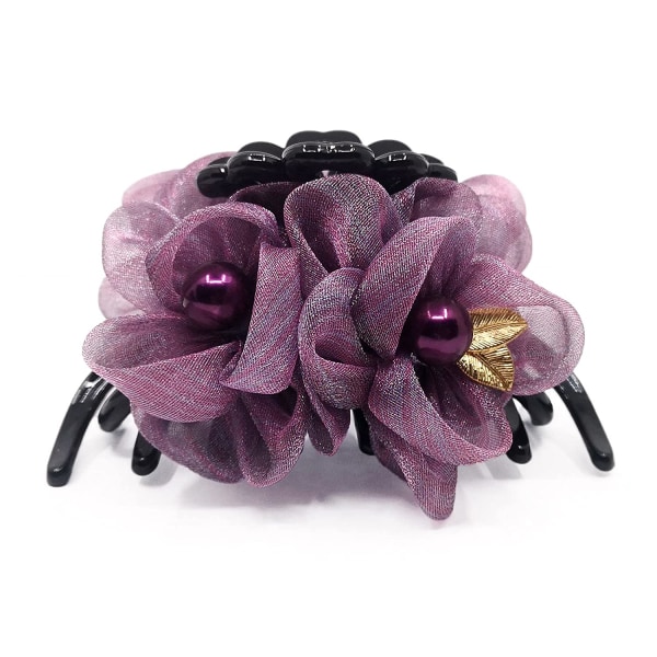 Naisten hiuskynsileikkeitä kukka ja helmi, violetti