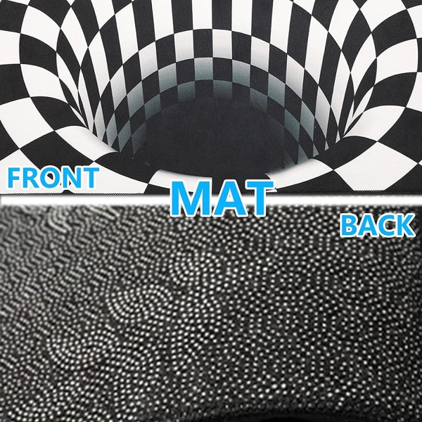 3D-stereoruudullinen mustavalkoinen liukumaton ruudullinen matto