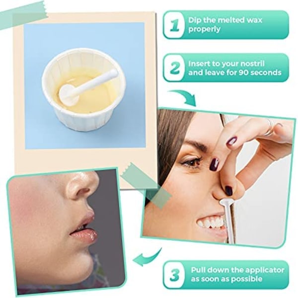 Nesevokspinne for rengjøring av nesebor og fjerning av nesehår