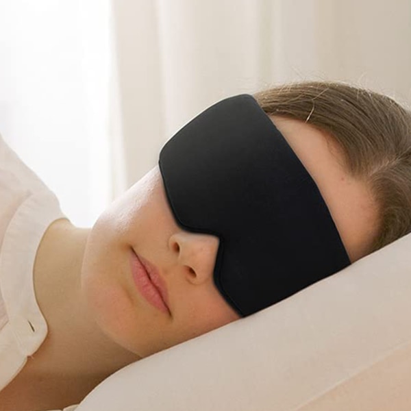 Sömnmask i bomull för män, kvinnor, handgjord ögonmask, svart