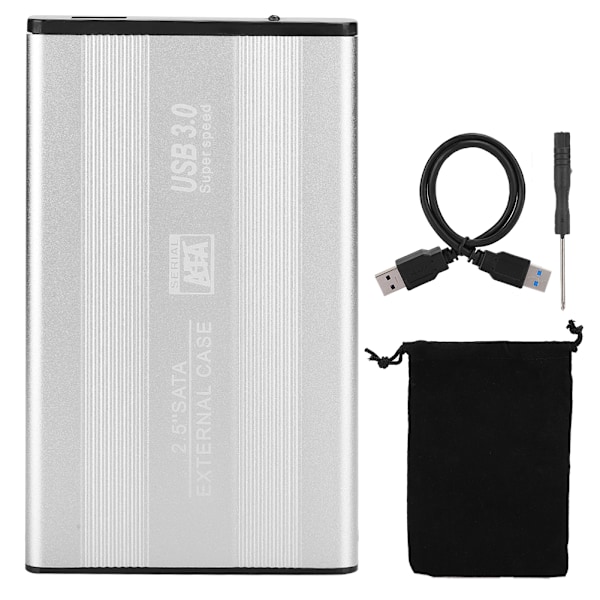 2,5 tums Super Slim Extern HDD, Snabb Dataöverföring USB 3.0 Kompatibel med Vista/Windows2000/ME/XP/WIN7/WIN8/WIN10/OS 8.6, Blank Ytfinish