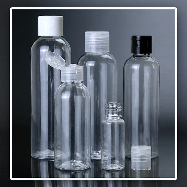 2-pack 50 ml plastflaskor PET genomskinliga påfyllningsflaskor med fjärilslock, flip-top lotionflaskor, kosmetiska påfyllningsflaskor