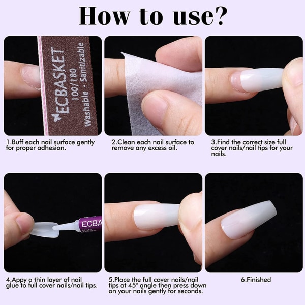Tryck på naglar, cover nagel Färgglad falsk nagel, stil 4