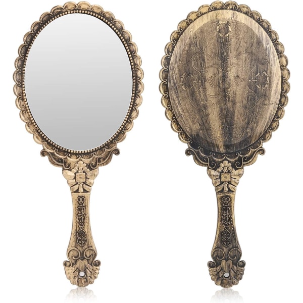 Vintage håndholdt speil, små håndholdte dekorative speil
