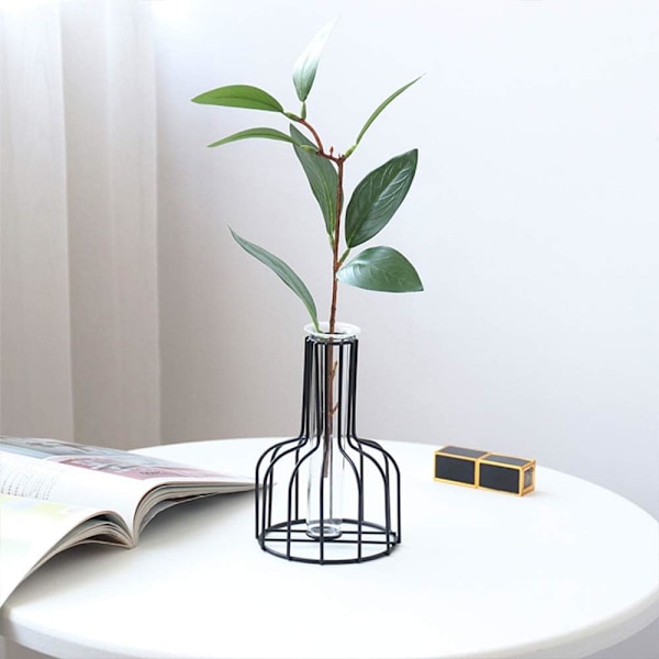 Kontors- och heminredning, Högkvalitativa material Klara blomvaser i glas, Modern geometrisk hydroponisk växtbehållare för minimalistisk design