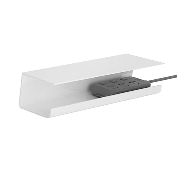 Kabelbakke til montering under skrivebord, kabelorganiseringssystem uden huller med trådslotdesign til computerstrømopladerkabler, PVC-materiale under skrivebord