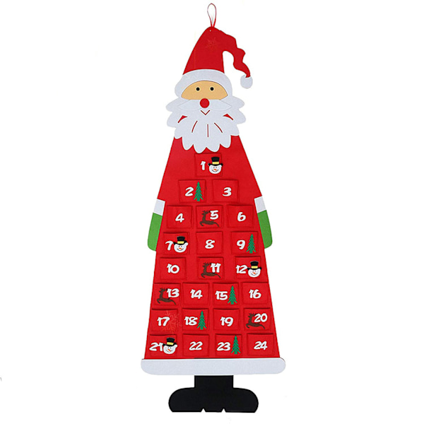 Nedräkning till jul med återanvändbar adventskalender, söt tomtedesign i filtmaterial för minnesvärda julstunder